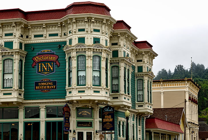 Victorian inn, Hotel, alojamiento, habitaciones, Ferndale, California, aldea