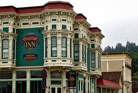 viktorianske inn, Hotel, losji, rom, Ferndale, California, landsbyen