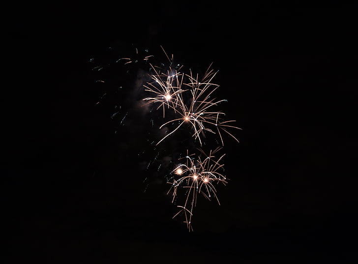 fogos de artifício, sonhos, ano novo, Natal, à noite, celebração, explodindo