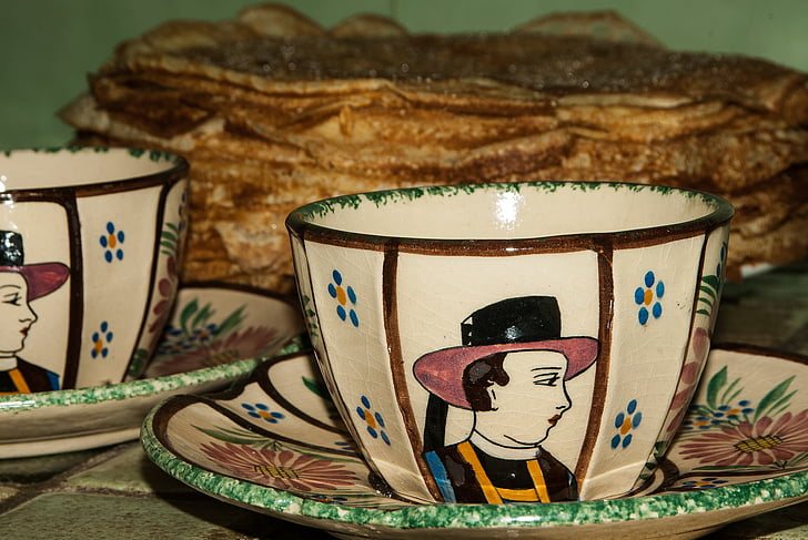 candlemas, brittany, pancakes, earthenware, breton, cup, cultures