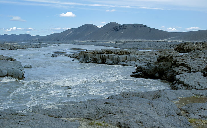 iceland, torrent, erosion, current