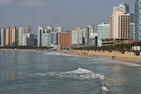plajă, mare, Busan, oraşe de coastă, Asia, teren