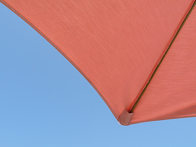 umbrella, sky, vacation, relaxation, pink, coral