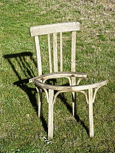 stol, skrøpelig, symbolet, metafor, brutt, forlatt, Broken stol