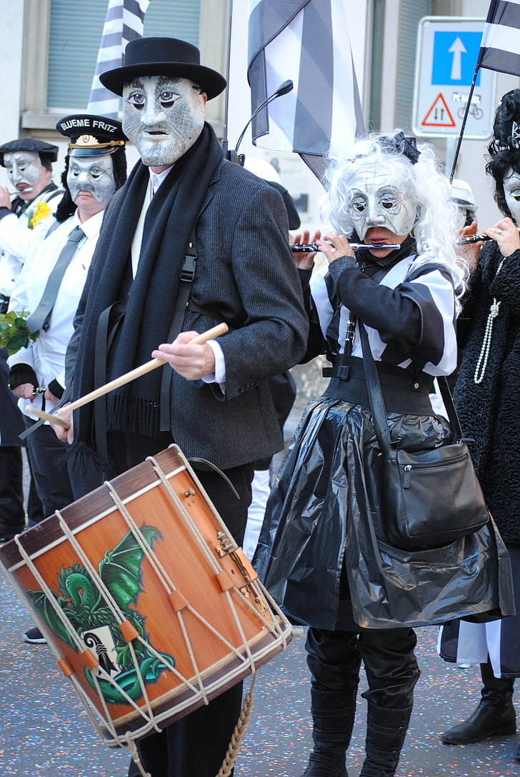 masques, tambour, Whistler, Piccolo, Carnaval, Basler fasnacht 2015