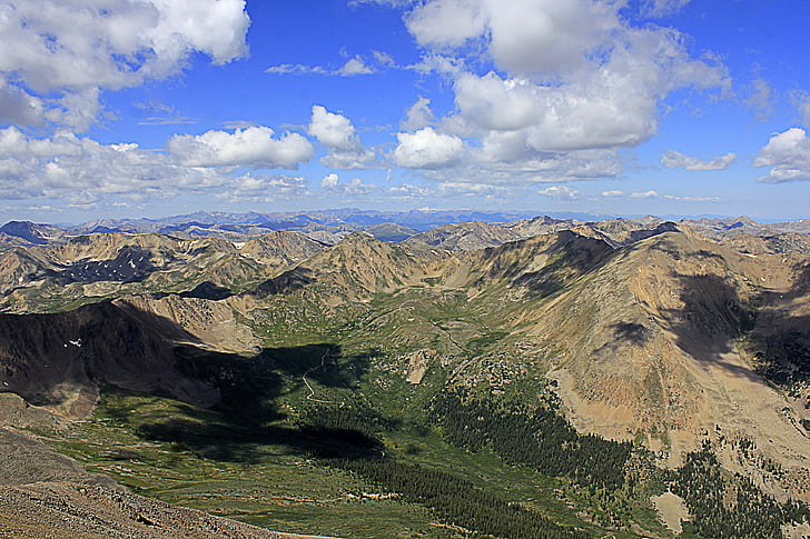 krajolik, slikovit, planine, Colorado, nebo, oblaci, Stjenjak