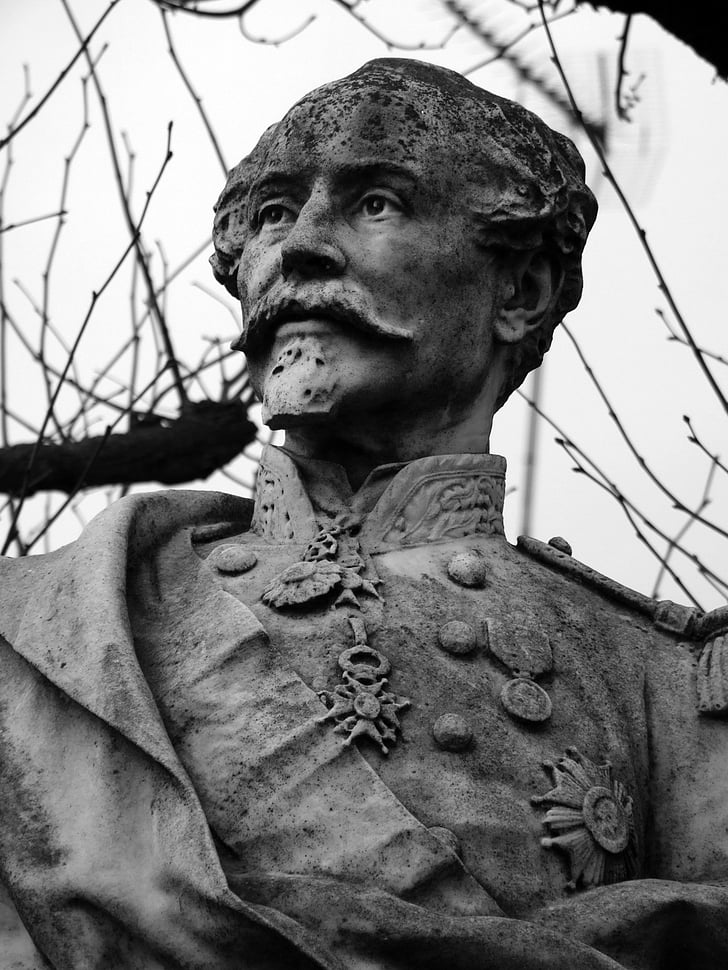busto, Monumento, General, Chanzy, Saint-maixent, 1870, militar