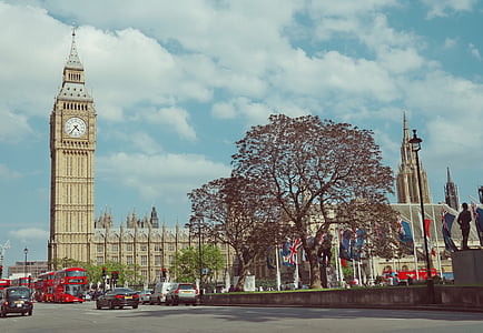 London, Parlamentet, tornet, klocka, England, arkitektur, huvudstad