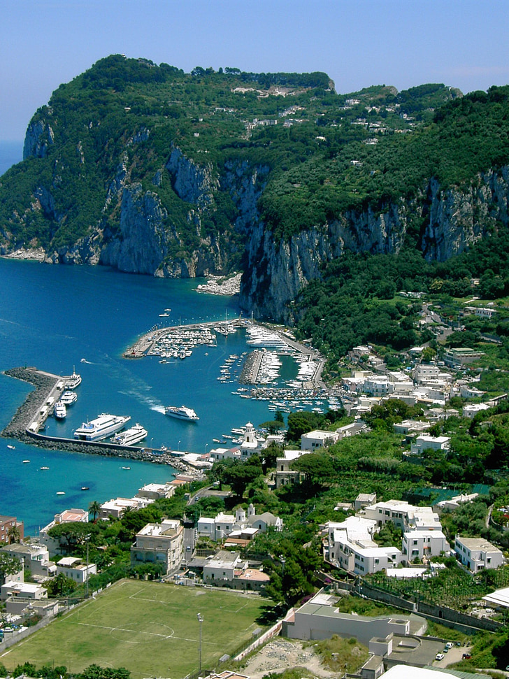 Italien, ø, Capri, havet, kyst, kystlinje, Europa