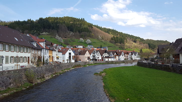 Schwarzwald, elven, vann running, Bridge