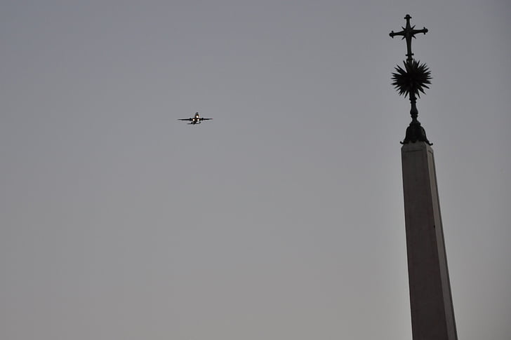 Portugalsko, Lisbona, letadlo, obloha, kříž, Památník