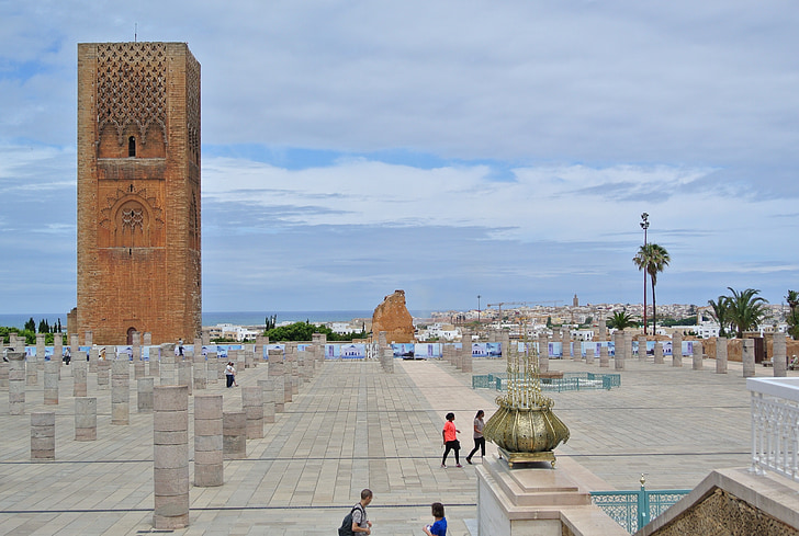 moskén, Rabat, oavslutade, ruinerna, antika, gamla, historiska