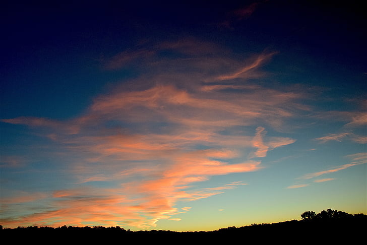 tramonto, cielo, estate, sole, natura, paesaggio, arancio