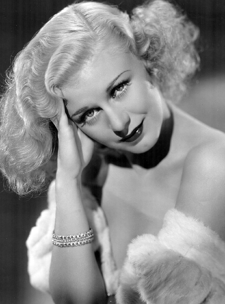 ginger rogers, actress, vintage, movies, motion pictures, monochrome, black and white