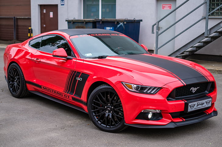 Mustang, gt, röd, USA, bil, Auto, transport