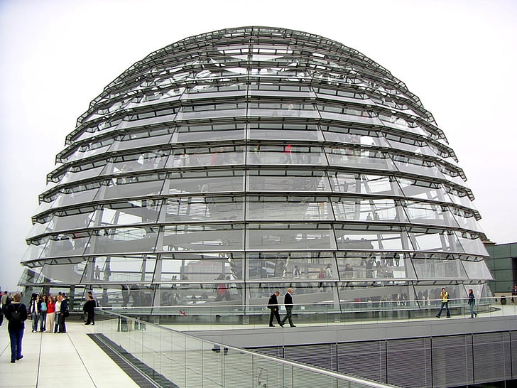 staklenom kupolom, Reichstag, kupola, staklo, odraz, Berlin