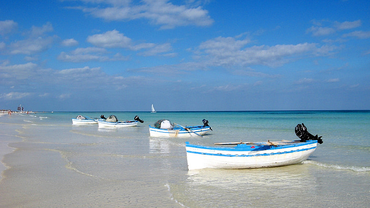 Tunisia, stranden, vann, natur, sjøen