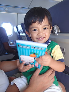 kid, child, happy, small, toddler, airplaine, flight