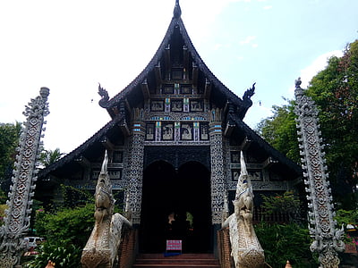templom, templom, kápolna, Abbey, Chiangmai, Thaiföld, buddhizmus