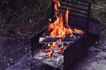 pepeo, roštilj, krijes, logorska vatra, ugljen, vatra, kamin