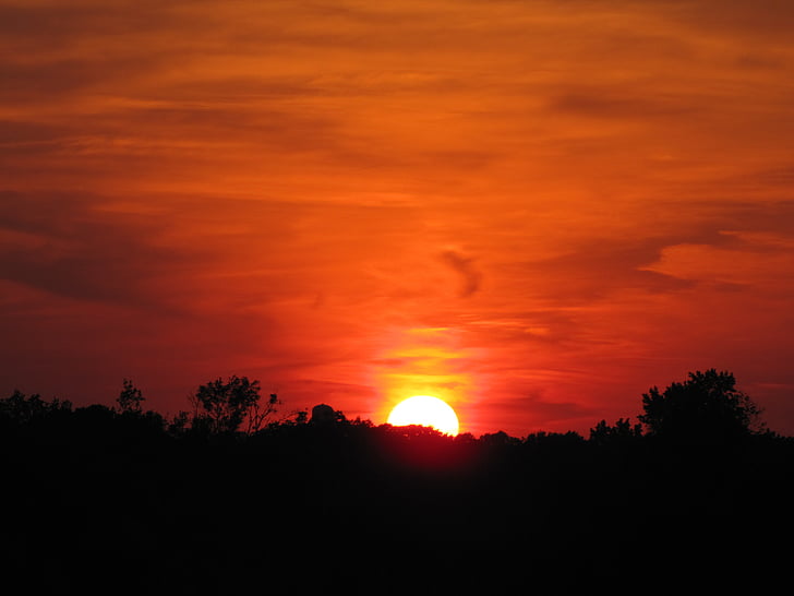 tramonto, cielo, arancio, sole, giallo, Magee, Mississippi