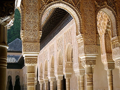 Альгамбра, Гранада, Андалусия, Архитектура, арабский, арки, Мусульманское искусство