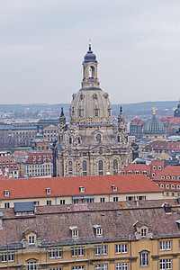 arkitektur, byggnad, Dresden, staden, turism, kyrkan, resor