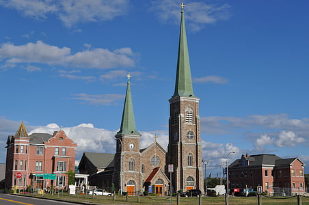 Църква, град, САЩ, католическа църква, готически, архитектура, Стария град