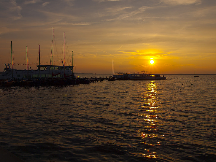 landscape, water, twilight, sun