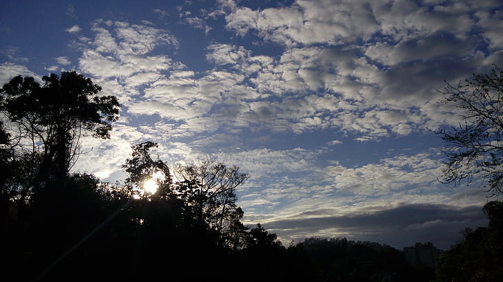 Brasil, Blumenau, Maurice, puesta de sol, azul, ciudad, Mañana