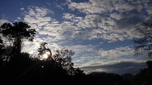 Brésil, Blumenau, Maurice, coucher de soleil, bleu, ville, matin