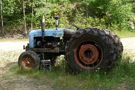 gamla, traktor, Antik, traktorer, Vintage, gård, jordbruk
