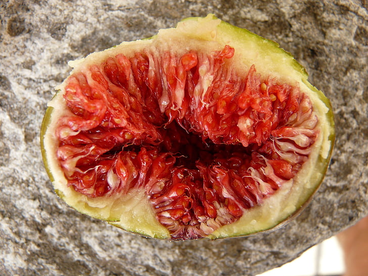 Fig, fruta, comer, alimentos, pulpa de, nuclear, rojo