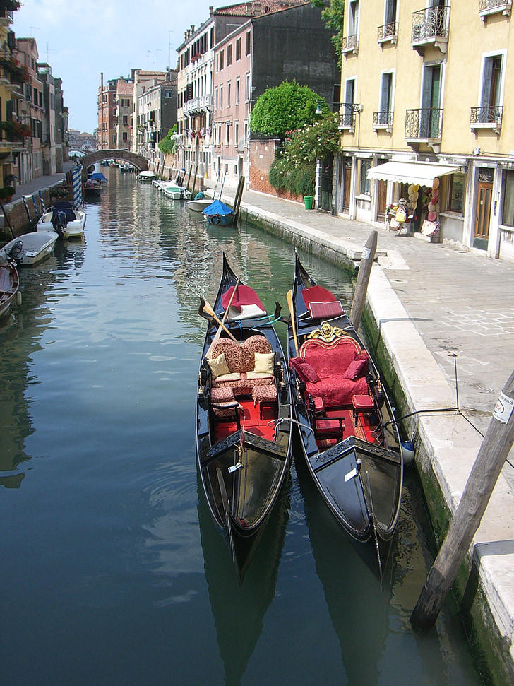 Venetië, lente, riool, schip