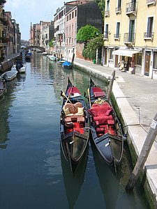 Venecija, pavasarį, kanalizacijos, laivas