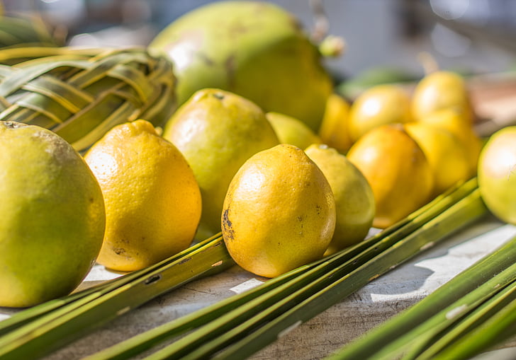 Hawaii, marché fermier, citrons, limes, marché, alimentaire, Tropical