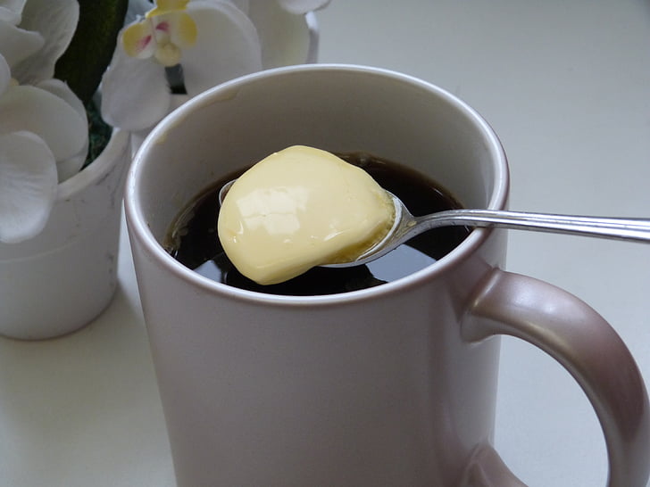 coffee, butter, spoon
