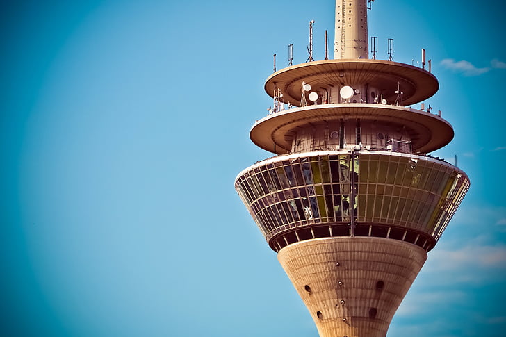 arquitectura, Torre de la TV, punt de referència, Düsseldorf, cel, llocs d'interès, edifici