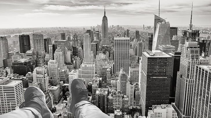 New york, NY, Manhattan, wolkenkrabber, stad, skyline, Amerika
