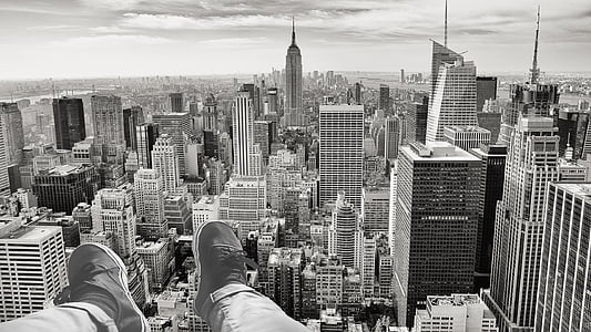 new york, ny, Manhattan, skyskrapa, staden, Skyline, Amerika