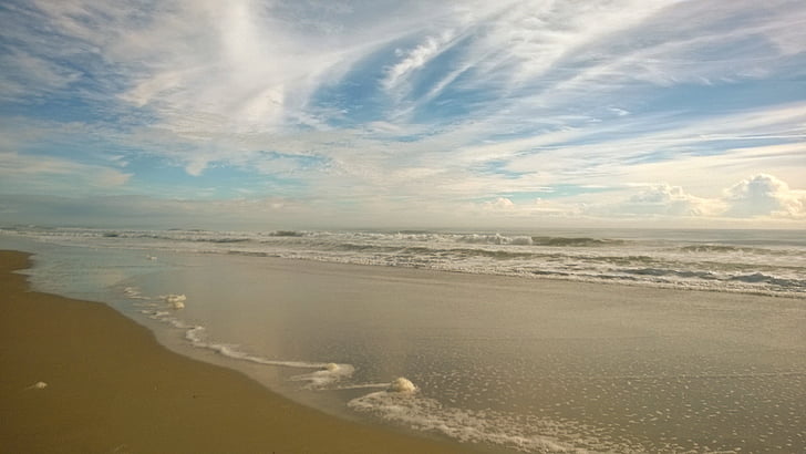 escuma de mar, oceà, natura, núvols, costanera, escuma, Costa