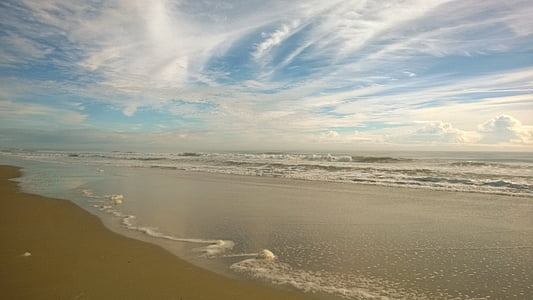 espuma do mar, oceano, natureza, nuvens, costeiras, espuma, Costa