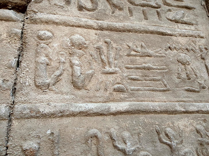 Egypt, Luxor, hieroglyfy, Karnak