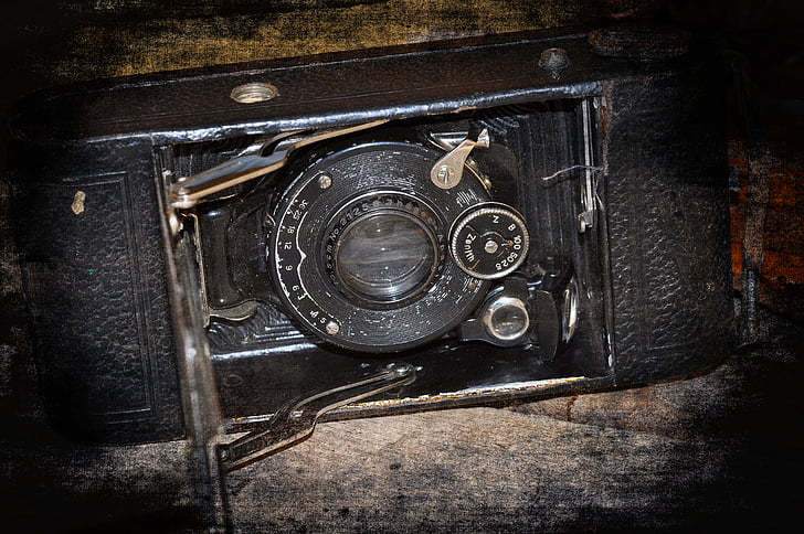kamera, nuotrauka, fotografija, senas, antikvariniai, vidus, uždaryti