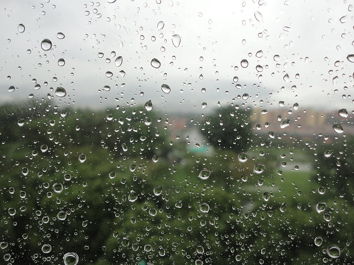 vode, dež, kapljice, vlažno, mokro, mesto, deževno