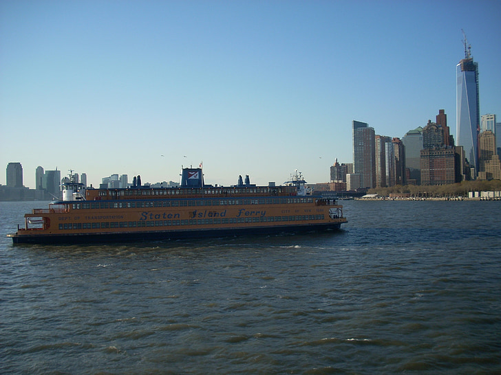 Staten island ferry, komp, New york city, víz, folyó, New York-i