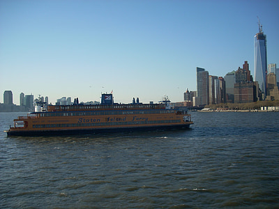 staten island ferry, ferry, new york city, water, river, new york