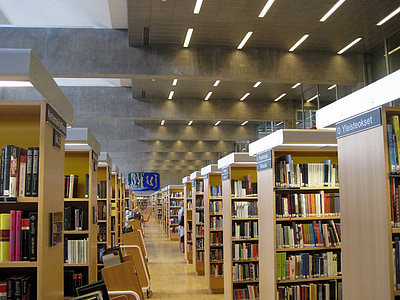 Kütüphane, Kitaplar, seçimleri, iç, kapalı, Bina, Eğitim