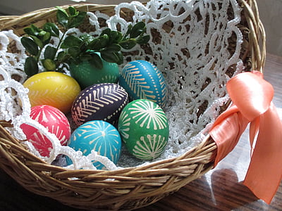 Easter keranjang, Paskah, Święconka, Telur Paskah, Telur Paskah, Ornamen, hari Paskah