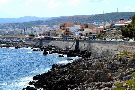 Moll, Grècia, Creta, Mar, pedres, l'estiu, ciutat